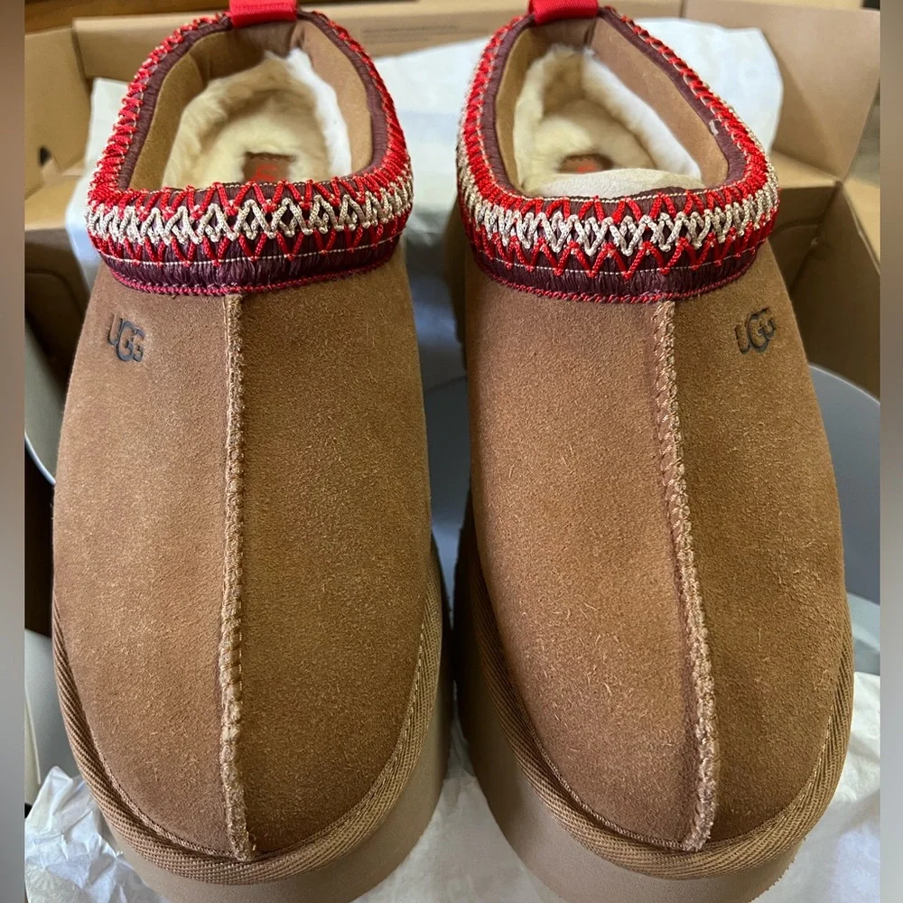 Ugg Women's Tazz Platform Slipper Chestnut 6 NEW - Picture 8 of 12